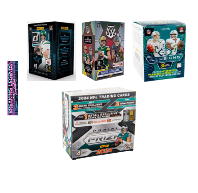 BRE - 109  - (4) BOX BREAK -  (1) Prizm Retail box, (1) Illusions blaster, (1) Mosaic blaster, (1) Donruss blaster