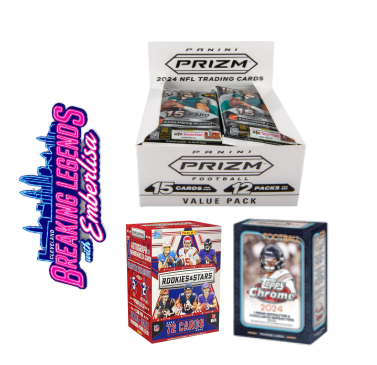 BRE - 115 - (3) BOX BREAK -  (1) Prizm Fatpack Retail box (1) Rookies and Stars Blaster, (1) Topps Chrome Football Blasters