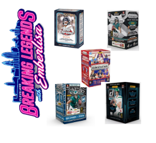BRE-124 - (5) BOX PYT BREAK: (1) 2024 Donrus winter Blaster, (1) 2024 Absolute Blaster Box, (1) 2024 Prizm Football Blaster, (1) Rookies and Stars Blaster, (1) Topps Chrome Blaster - Hunt for SSPs and more!!