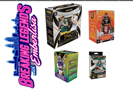 BRE 222- 8.28 (4) Box Break:  (1) 2024 Select Mega  (1) 2024 Prizm hanger (1) 2024 Phoenix Blasters (1) Topps Chrome Blaster- Hunt for SSPs and more!!