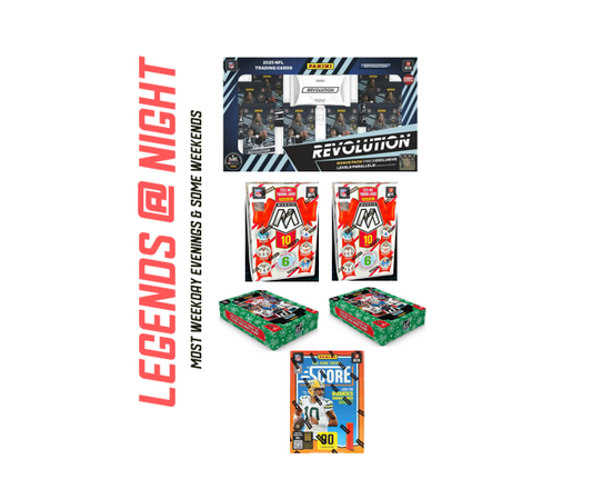 BRB - 251 - (6) BOX PYT BREAK - (1) 2025 Panini Revolution Bundle (2) 2025 Donruss Winter Tins (2) 2025 Mosaic Holiday Cereal Boxes (1) 2025 Score Hobby Blaster Hunt for rookies & SSPs!! - F