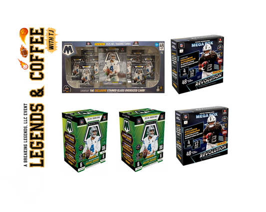 BRB - 112911 - *** DFS SUNDAY *** - (5) BOX PYT BREAK - (1) 2025 Mosaic Football Bundle (2) 2025 Revolution Football Megas & (2) 2025 Mosaic Football Blasters!! Hunt rooks & SSPs!! - T