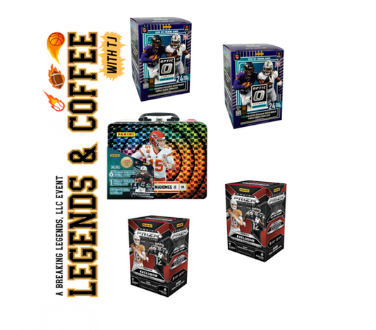 BRB - 2131 - (5) BOX PYT BREAK - (1) 2025 Revolution Tin (2) 2025 Prizm Draft Pick Blasters & (2) 2025 Donruss Optic Blaster Boxes! Hunt rooks & SSPs! - T
