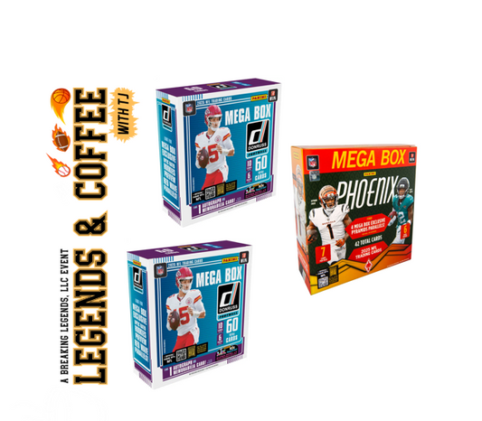 BRB - 2821 - (3) BOX PYT BREAK - (2) 2025 Donruss Megas & (1) 2025 Phoenix Mega! Hunt rooks & SSPs! - T