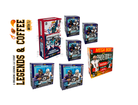 BRB - 3825 - (7) BOX PYT BREAK - (1) 2025 Phoenix Football Mega (2) 2025 Donruss Optic Mega (3) 2025 Donruss Optic Blasters & (1) 2025 Rookies & Stars Hobby! Hunt rooks & SSPs! - T