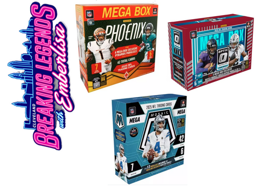 BLE -31926- 262- (4) BOX PYT BREAK - (1) 2025 Optic Football Mega, (1) 2025 Phoenix Mega , (1) 2025 Mosaic Mega