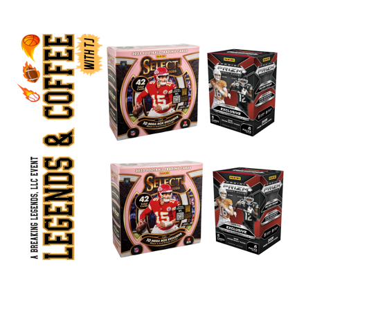 BRB - 32221 - (4) BOX PYT BREAK - (2) 2025 Select Football Megas & (2) 2025 Prizm Draft Pick Blasters! Hunt rooks & SSPs! - T